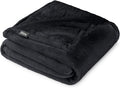 Bare Home Fleece Blanket - Throw/Travel - Ultra-Soft Lightweight for Bed, Sofa, and Couch - Luxury Microplush - Cozy Warm Blanket (Throw/Travel, Black)