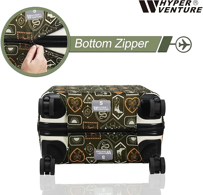 HYPER VENTURE Washable Luggage Cover - Fashion Suitcase Protector Fits 31-32 Inch Luggage (Wilderness Mark, XL)
