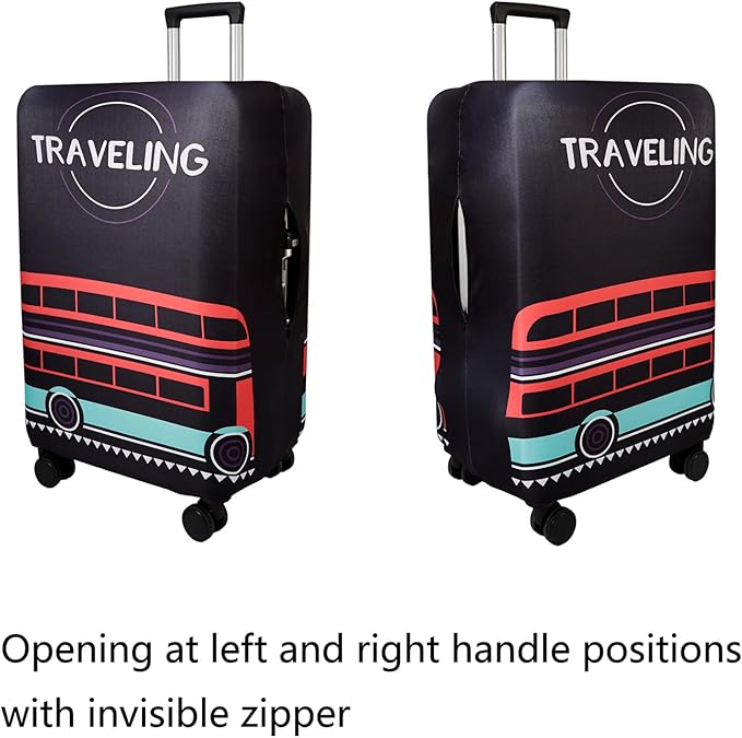 WUJIAONIAO Travel Luggage Cover Baggage Suitcase Cover Protector Skins 18-32 Inch (TRAVELING, L (for 25-28 inch luggage))