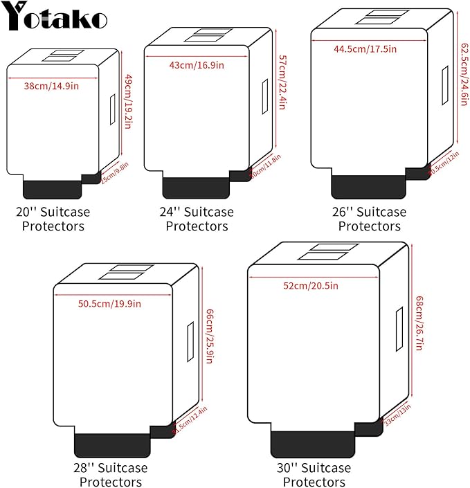 Yotako Clear PVC Suitcase Cover Protectors 24 Inch Luggage Cover for Wheeled Suitcase 24''