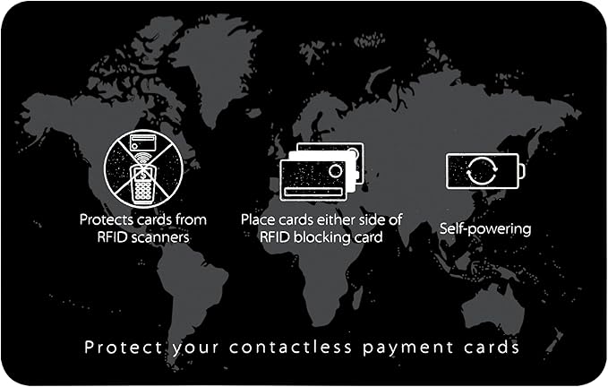 SaiTech IT 10 Pack RFID Blocking Card NFC Contactless Debit/Credit Card ATM Passport Protector ideal for Men & women slim with World map design perfectly fit in wallet(Black), White