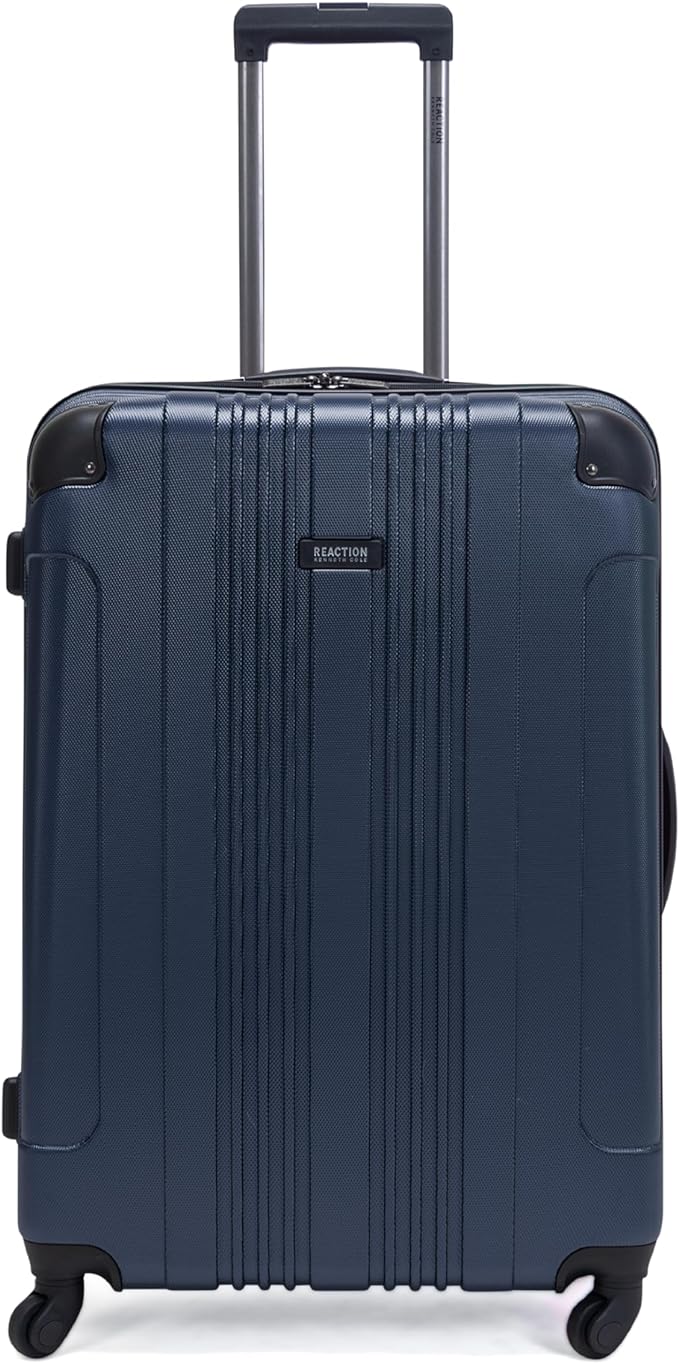 Kenneth Cole REACTION Out of Bounds Lightweight Hardshell 4-Wheel Spinner Luggage, Naval, 28-Inch Checked