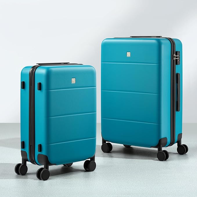 Hanke 2 Piece Hard Shell Luggage Sets with Spinner Wheels Carry On suitcase Set Checked Large Luggage Lightweight Travel Luggage for Men Women(20/28 Inch, Caribbean Blue)