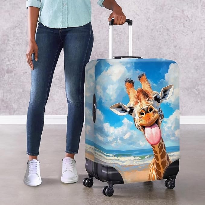 Giraffe Luggage Covers for Suitcase Universal Travel Luggage Cover Suitcase Protector Fits 30-32 Inch (Size XL) Anti-Scratch Suitcase Covers Travel Essential Funny Animal Baggage Cover