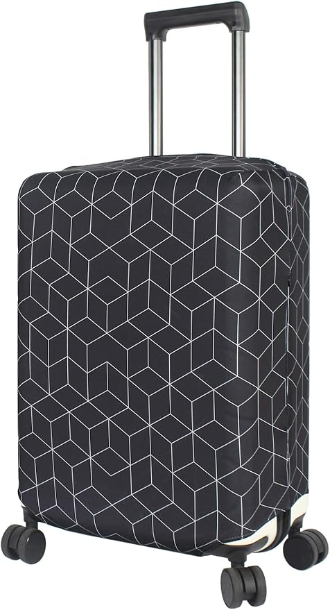 HYPER VENTURE Washable Luggage Cover - Fashion Suitcase Protector Fits 27-30 Inch Luggage (Black Maze, L)