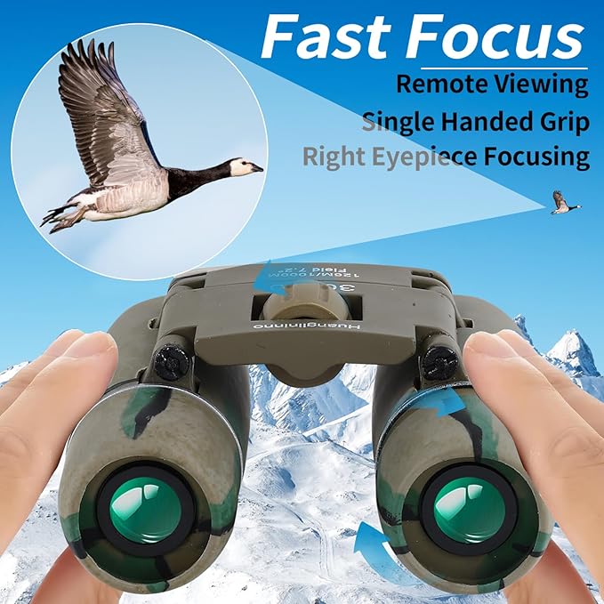 PISEZ 30X60 Compact Binoculars for Adults and Kids，Lightweight Foldable Easy Focus Small Binoculars for Bird Watching Hunting Concert Traveling Theater Opera Sightseeing
