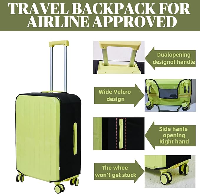 Clear Luggage Cover Protectors For Suitcases,Elastic Transparent waterproof PVC Suitcase Covers Protector Fit 20-30 Inch wheeled Luggage (24")