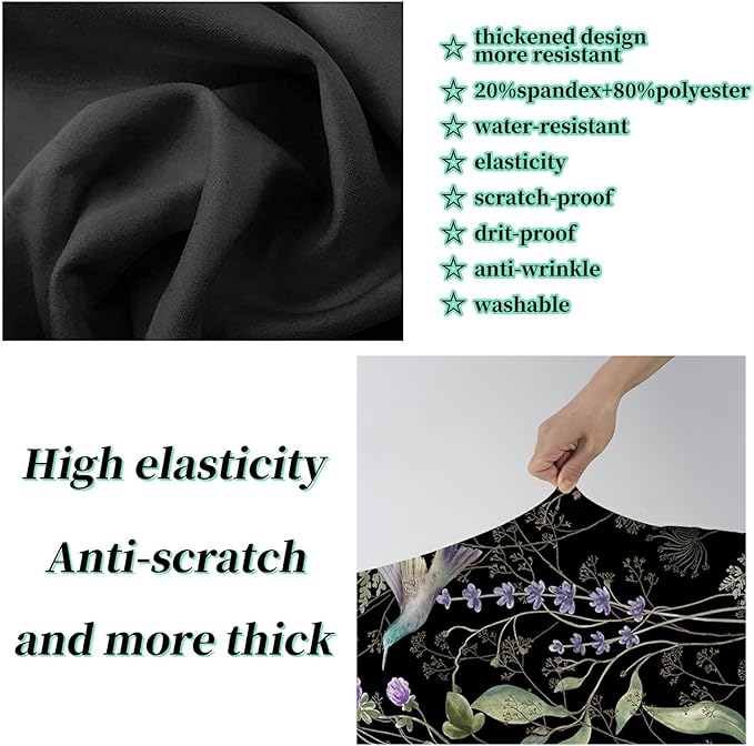 Luggage Cover Suitcase Protector + Luggage Tag, Wild Flowers Hummingbird Travel Suitcase Cover for 18-20 inch Luggage (S) with Concealed Zipper Washable Elastic Cloth Dustproof Anti-Scratch