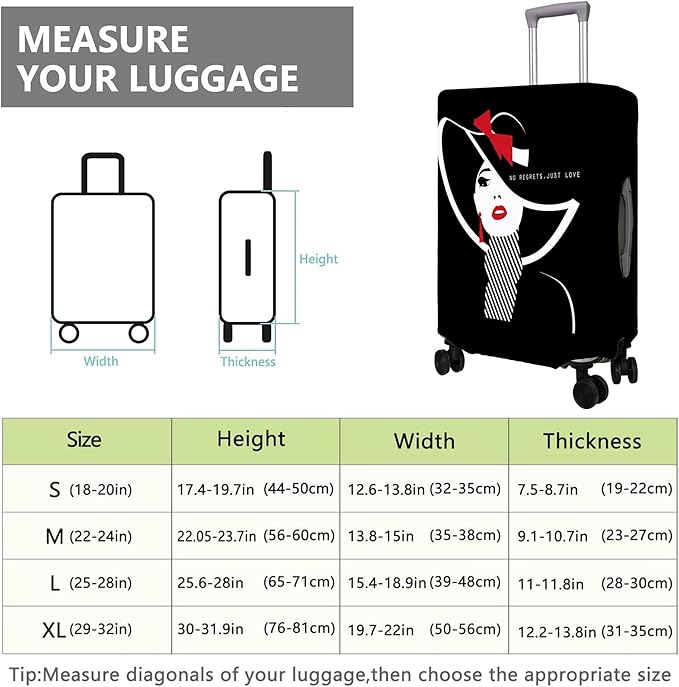 Travel Luggage Cover Suitcase Protector Fits 18-32 Inch Wheel Covers PatternedTravel Related Items Flower Luggage Protector Elastic L