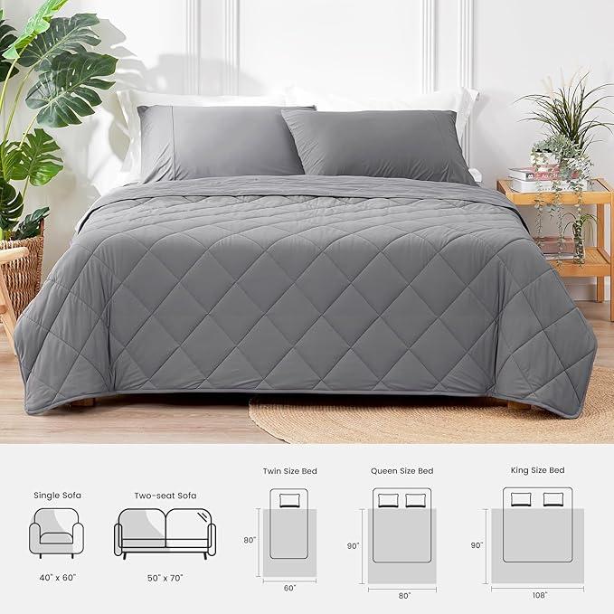 Cozy Bliss Cooling Blanket for Hot Sleepers, Q-Max 0.4 Cooling Comfort for Girls Boys, Cold Blankets for Night Sweats Sleeping, Ultra-Cool Lightweight Breathable Summer Blanket for Travel
