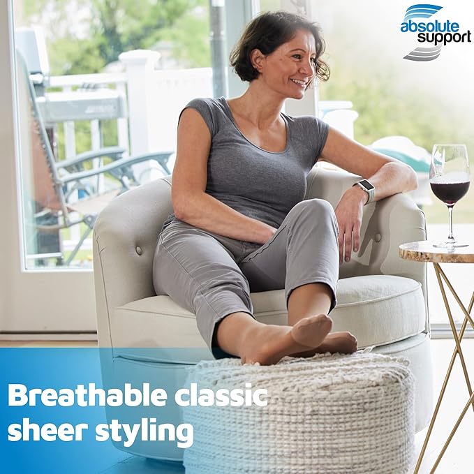 (3 Pairs - Closed Toe) Made in USA - Compression Stockings for Women 15-20mmHg - Sheer Compression Socks for Edema, Pregnancy, Diabetic, Post Surgery Recovery - Black, Small - A101BL1-3