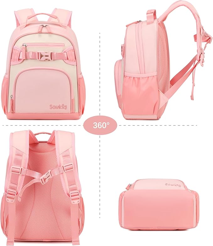 Cute Mini Toddler Backpacks for Girls 2-4 Little Kids Backpack preschool Bookbag (Pink and Cream)