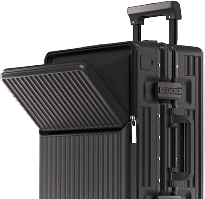 Zipperless Luggage, Polycarbonate Aluminum Hard Shell, Expandable Carry-On Suitcase with Spinner Wheels, Hard Shell Suitcase, 24 Inch Cabin