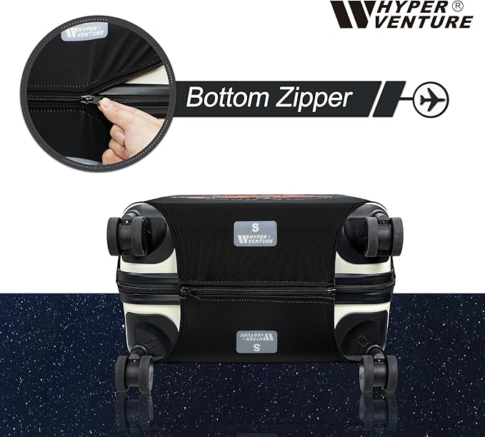 HYPER VENTURE Washable Luggage Cover - Fashion Suitcase Protector Fits 23-26 Inch Luggage (Road Adventure, M)