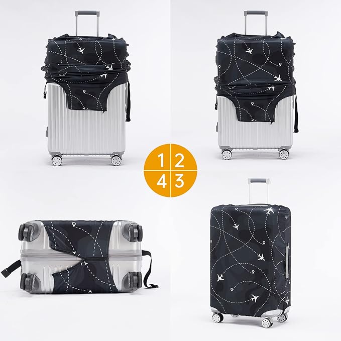 Travelkin Luggage Cover for Suitcase Tsa Approved, Suitcase Cover Protector Fit 18-32 Inch Luggage (S for 18-21 Inch Luggage)