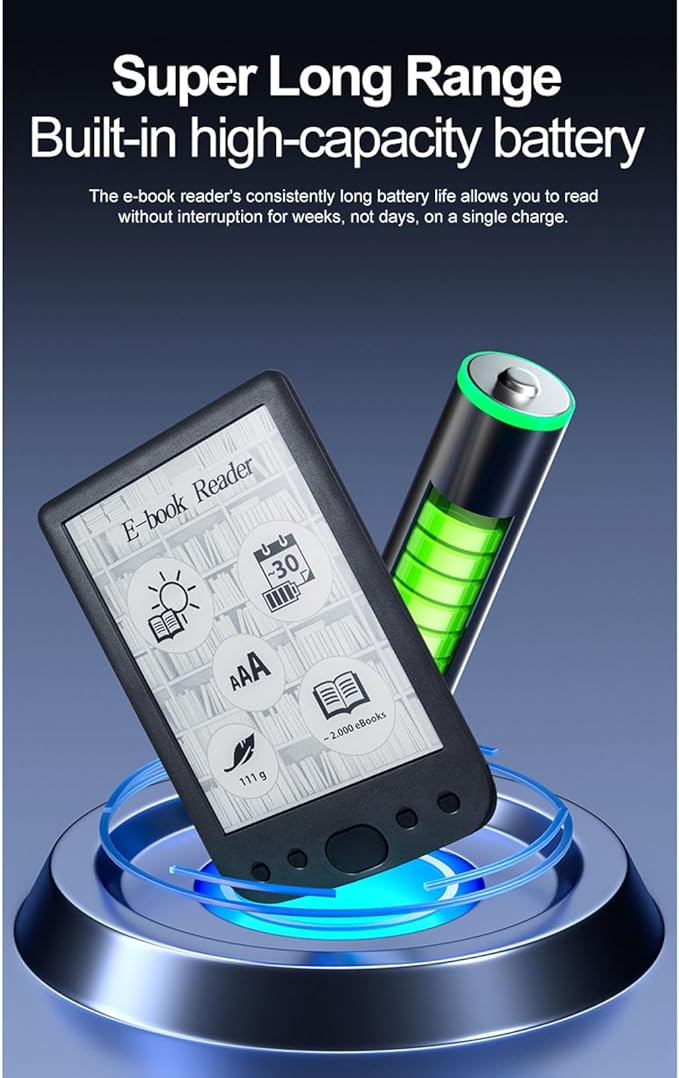 Yoidesu 6 Inch E Reader Digital Reader Electronic Book Reader with 800x600 High Resolution Screen Multifunctional Navigation Buttons for PDF EPUB TXT DOC FB2 MOBI (16GB)