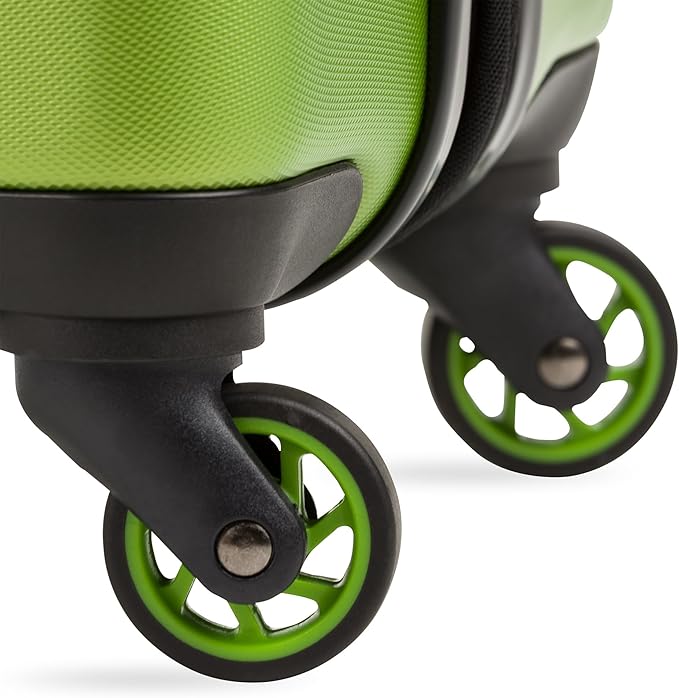 SwissGear 7366 Hardside Expandable Luggage with Spinner Wheels, Green, Checked-Large 27-Inch