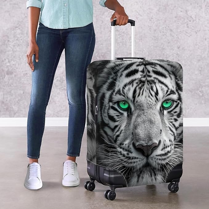 Tiger Animal 3D Printed Travel Luggage Suitcase Cover 22-25 Inch Cover Spandex Suit Case Protector for Carry On Luggage