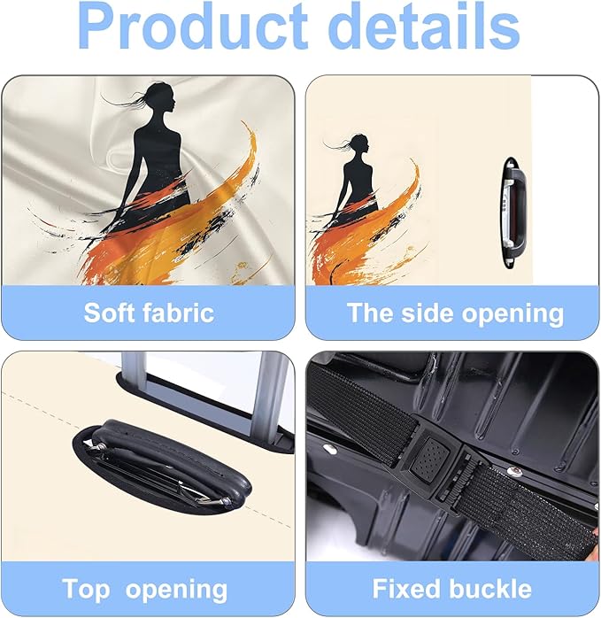 Luggage Cover Washable Suitcase Protector Anti-scratch Suitcase cover Fits 20-34 Inch Luggage (Girl-6, L(28-30inch suitcase))