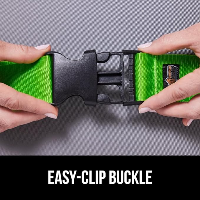GORILLA GRIP Heavy Duty 4 Pack Adjustable Luggage Straps for Suitcases, Easy to Identify Travel Belt Connector Holds Suitcase Together, Extends Life of Bag, Strap Connects Two Bags, Green and Orange