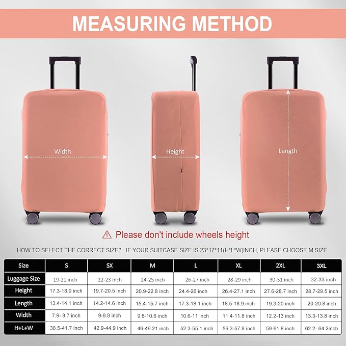 Travel Luggage Cover Suitcase Protector Scratch-Resistant Fit 19-31 Inch Suitcase, Not Included Suitcase (Pink, XL(28-29 inch))