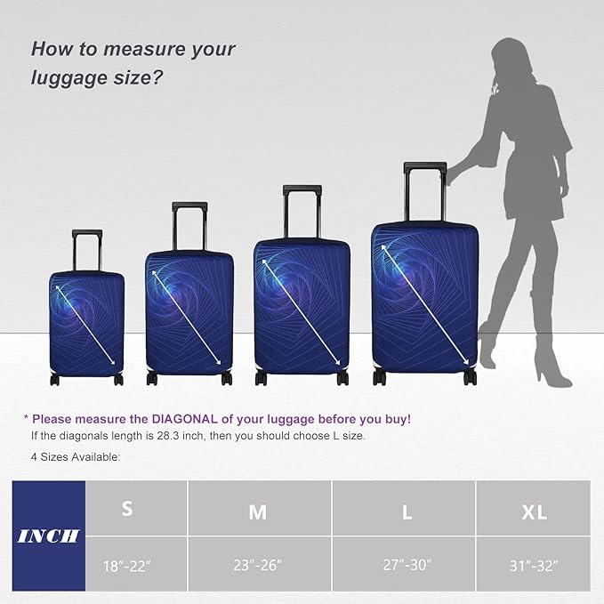 Explore Land Travel Luggage Cover Suitcase Protector Fits 27-30 Inch Case (Gyrotropic, L)