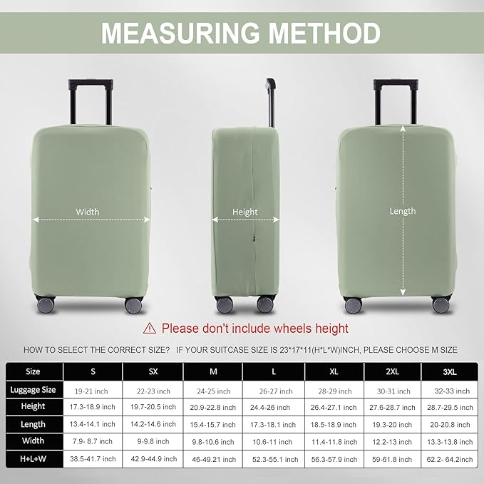 Travel Luggage Cover Suitcase Protector Scratch-Resistant Fit 19-31 Inch Suitcase, Not Included Suitcase (Cyan, M(24-25 inch))