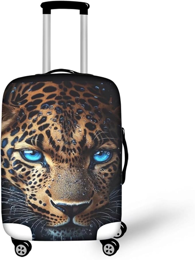 Cool Laopard Luggage Cover Universal Fit 30-32 Inch Luggage with Zipper Anti-Slip Elastic Spandex Luggage Covers Protector Scratch Resistant Travel Suitcase Cover Washable Baggage Cover