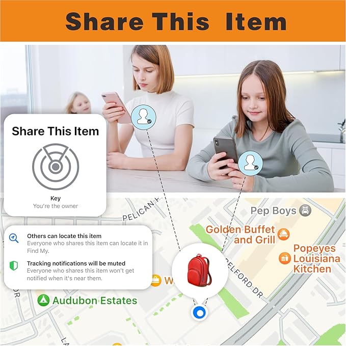 Air Tracker 2 Pack, Smart Bluetooth Tracker Works with Apple Find My (iOS Only), Item Finder Trakcer Tag Locator for Keys, Luggage, Backpack, IP67 Waterproof