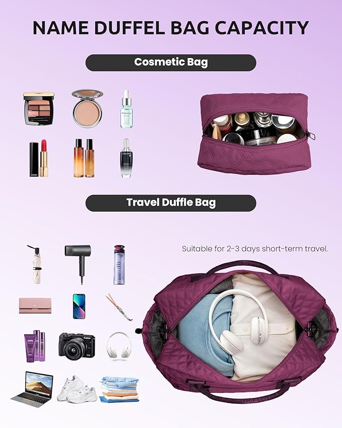Granddaughter Gift from Grandmom, Teen Birthday Gift-Initial Travel Bag with Shoe Compartment, Weekender Bag, Monogram Overnight Bag for Women, Letter Travel Bag with Makeup Bag (Letter Q)