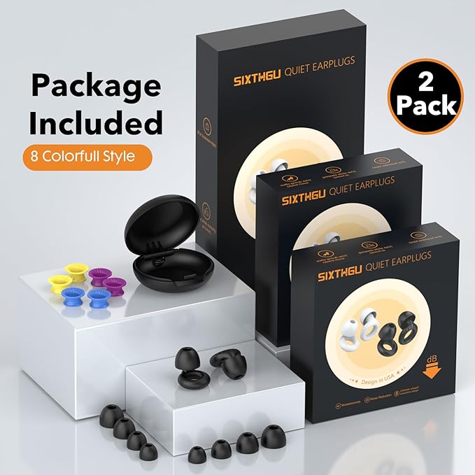 Ear Plugs for Sleeping Noise Cancelling -30dB, 2-Pack Reusable Soft Noise Reduction Ear Plugs for Sleep, Travel,Deep Focus, Hearing Protection,Concert with Carrying Case(Green*2)