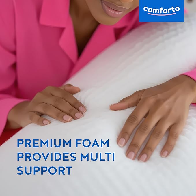 Memory Foam Pillow for Sleeping 23.6x15.7 - Orthopedic Cervical Pillows for Neck and Shoulder Pain Relief for Back and Side Sleepers - Medium Firm Pillow with Neck Support - Pillowcase for Bed