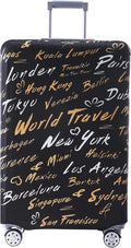 Travelkin Luggage Covers For Suitcase Tsa Approved,Suitcase Cover Protector Fit 18-32 Inch Luggage (World City, M)