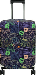 HYPER VENTURE Washable Luggage Cover - Fashion Suitcase Protector Fits 23-26 Inch Luggage (Urban Passport, M)