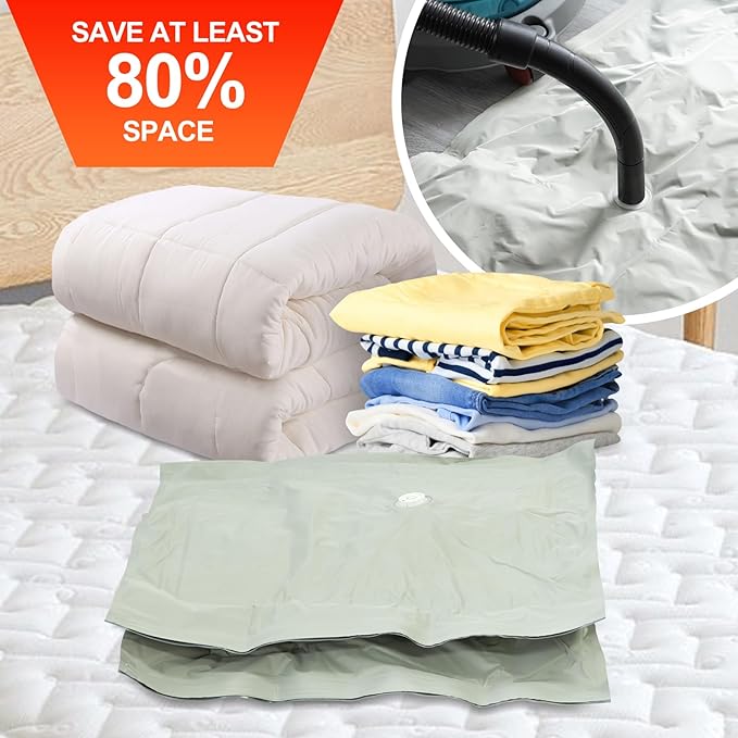 Umimile Vacuum Storage Bags 2 Jumbos, Space Saver Sealer Bags, Airtight Compression Bags for Clothes, Pillows, Comforters, Blankets, Bedding