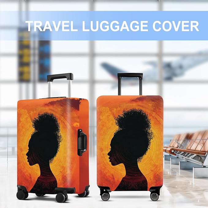 Luggage Cover Washable Suitcase Protector Anti-scratch Suitcase cover Fits 20-34 Inch Luggage (Girl-3, XL(32-34inch suitcase))