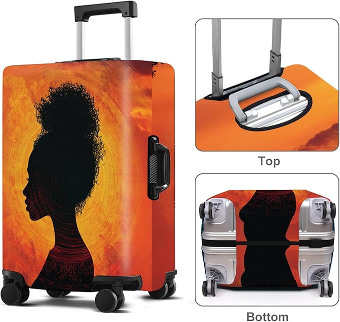 Luggage Cover Washable Suitcase Protector Anti-scratch Suitcase cover Fits 20-34 Inch Luggage (Girl-3, XL(32-34inch suitcase))