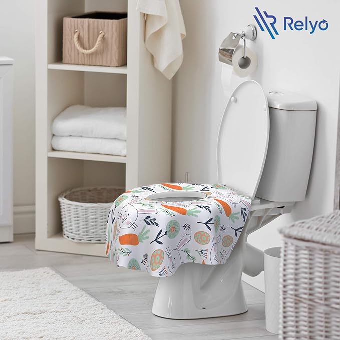 Disposable Toilet Seat Cover for Travel – 20 Pack with Covers Wrapped in Sets of 2, Non-Flushable Liners, Fits Most Seats – Kids, Toddlers, Adults