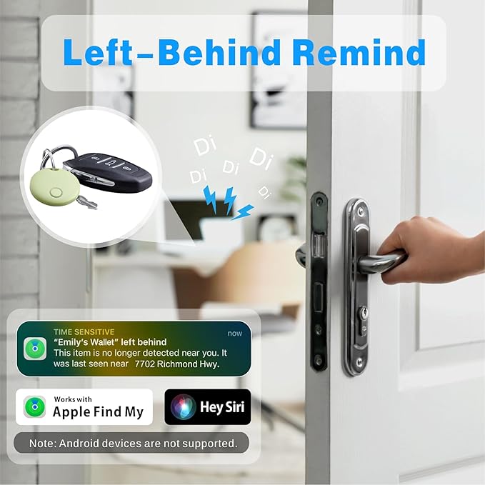 Air Tracker, Smart Bluetooth Tracker Works with Apple Find My (iOS Only), Item Finder Locator for Keys, Luggage, Backpack, IP67 Waterproof, Green