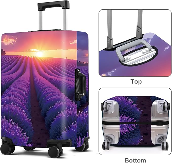 Luggage Cover Washable Suitcase Protector Anti-Scratch,Stretchable Fit for 20-34Inch Luggage Durable Travel Bag Cover with Zipper Closure (Lavender, M(fits 24-26Inch suitcase))
