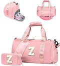 Birthday Gift for Granddaughter-Girl Gym Bag with Shoe Compartment, Kid Personalized Weekender Overnight Bags, Initial Travel Tote with Makeup Pouch, Christmas Gifts for Girls (Letter Z)