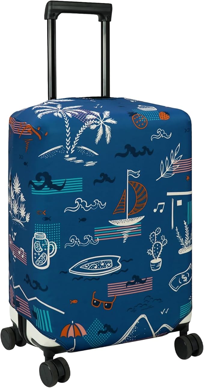 HYPER VENTURE Washable Luggage Cover - Fashion Suitcase Protector Fits 27-30 Inch Luggage (Hawaii Beach, L)