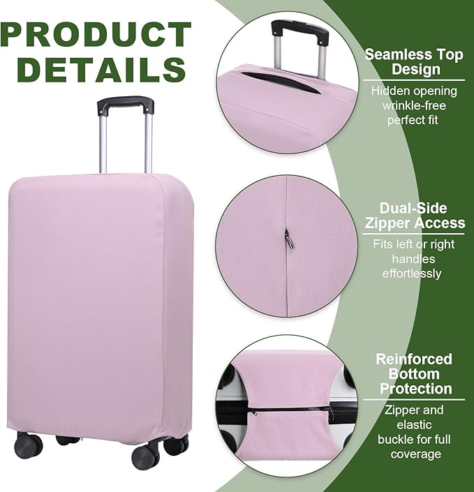 PATIKIL Luggage Cover, Suitcases Covers Elastic Carry on Cover Protector Washable Scratch-Resistant Fits 22-23 Inch Luggage for Travel Business Trips, Lavender Purple