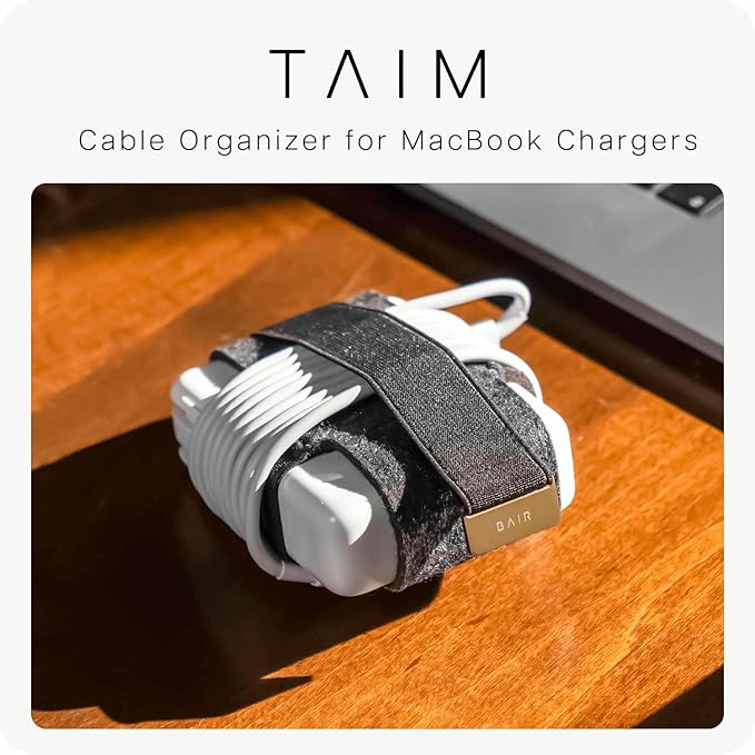 TAIM - Premium Charging Cable Organizer Case | Compact Travel Cord Management Accessories for Apple MacBook Pro, & MacBook Air | Works with Apple USB-C & MagSafe Power Adapters | Size: Large
