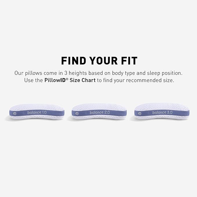 Bedgear Balance Cuddle Curve Performance Pillow - Size 0.0 - Moisture-Wicking Pillow for Side Sleepers - Medium Firmness Bed Pillow- Hypoallergenic, Washable Removable Cover - 20" W x 26" L x 4.75" H