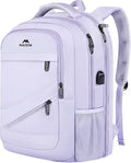 MATEIN Extra Large Laptop Backpack Women, 50 L Carry On Work Travel Bag with USB Port and Anti Theft Pocket, Water Resistant College Backpacks Fit 18.4 In Notebook Computer, Purple
