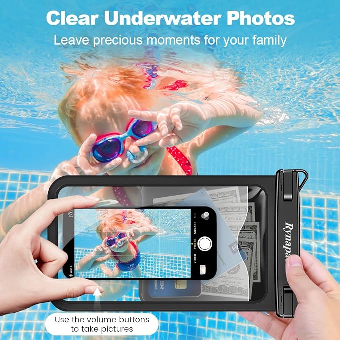 2 Pack Waterproof Phone Pouch - 10in Waterproof Phone Case with Lanyard, IPX8 Cell Phone Dry Bag Beach Cruise Ship Essentials for iPhone 16 15 14 Pro Max, Galaxy S25 S234 S23 Ultra