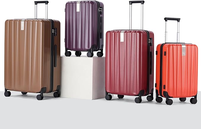 Hanke Luggage Sets 2 piece Carry On Luggage with Wheels PC Hard Shell Suitcases Lightweight Checked Travel Luggage Large Travel Suitcase Woman Men 20/29 Inch（Purple）