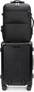 feilario 2 Piece Set 24in Aluminium Frame PC Hard Shell Spinner Wheels Luggage, Built-In TSA lock Carry on Suitcase, with Cup Holder, USB Port, Phone Holder