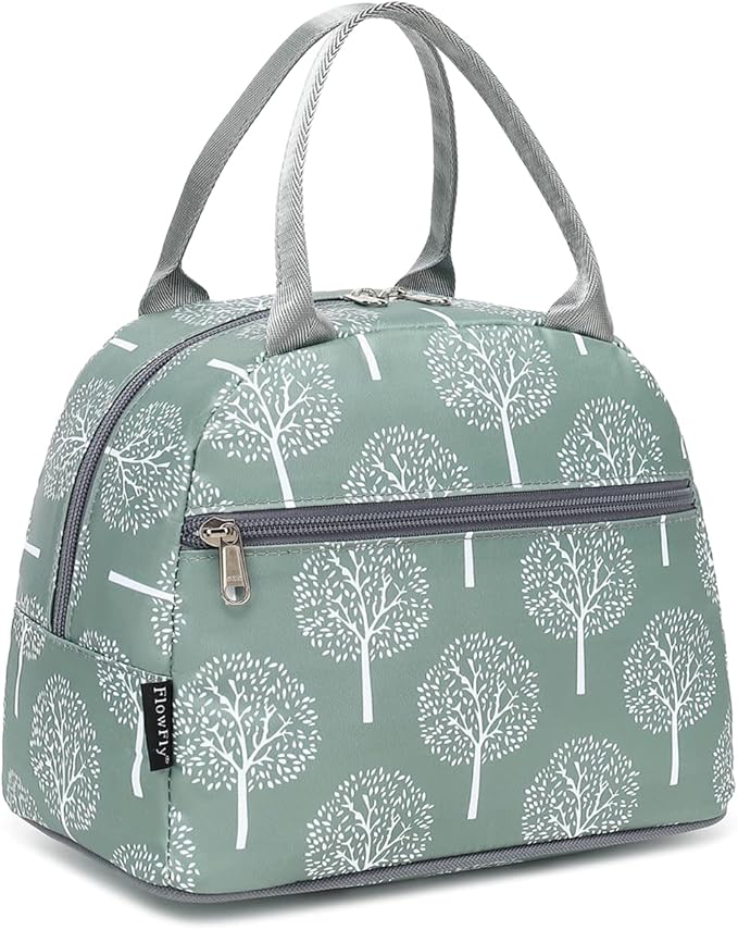 FlowFly Lunch Bag for Women Insulated Lunch Box Corduroy Lunch Tote Cooler for Travel Work Picnic, Dandelion